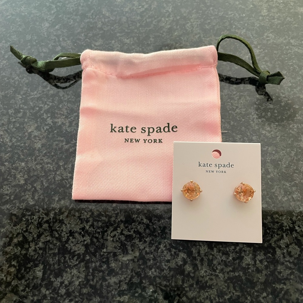 Kate Spade Peach Gumdrop Stud Pierced Earrings NWT